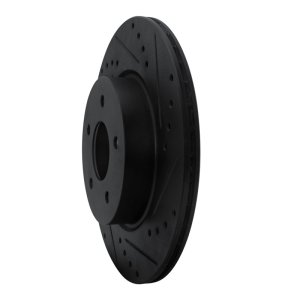 Infiniti QX50 Brake Rotor (1) - Rear Right - R1 Concepts - Drilled & Slotted - Black - `19-`24